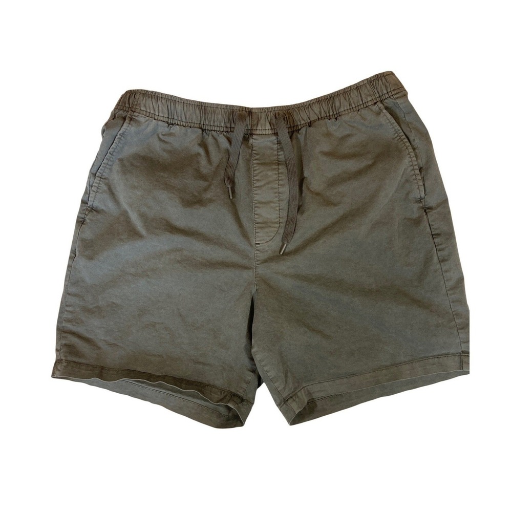 Gap Womens Olive Grey Drawstring Elastic Waist Cotton Blend Shorts Size Large